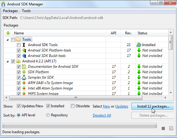 android sdk download packages 3 Cara Menjalankan Android Di Windows