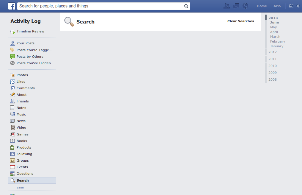 facebook activity log 4 Tutorial Menghapus Facebook Search